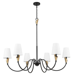 Z-Lite - 4014-46MB-MGLD - Six Light Chandelier - Claudelle - Matte Black + Modern Gold