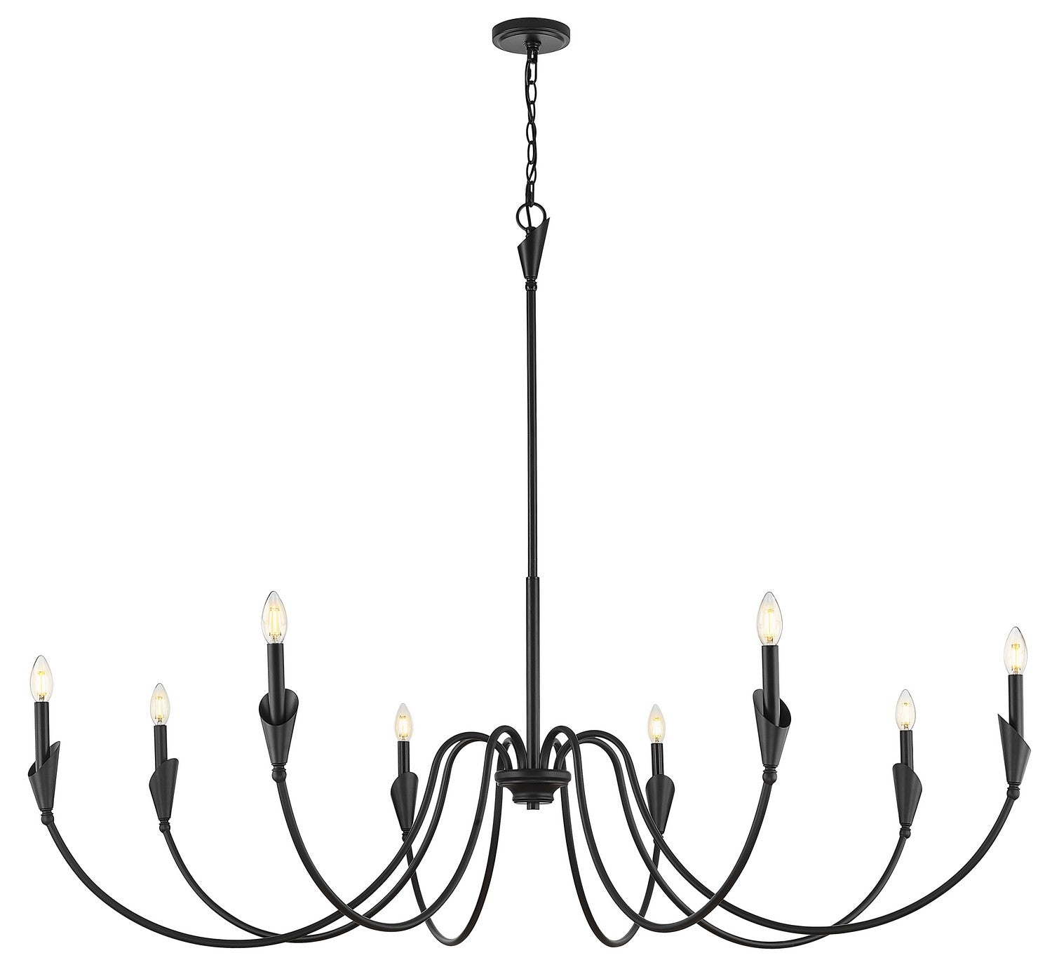 Z-Lite - 4014-65MB - Eight Light Chandelier - Claudelle - Matte Black