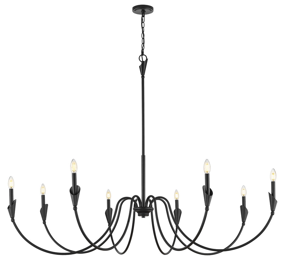 Z-Lite - 4014-65MB - Eight Light Chandelier - Claudelle - Matte Black