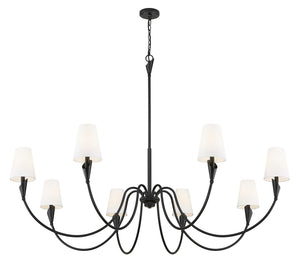 Z-Lite - 4014-65MB - Eight Light Chandelier - Claudelle - Matte Black
