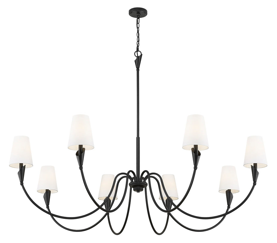 Z-Lite - 4014-65MB - Eight Light Chandelier - Claudelle - Matte Black