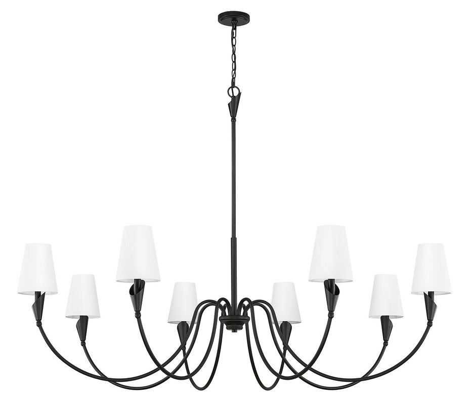 Z-Lite - 4014-65MB - Eight Light Chandelier - Claudelle - Matte Black