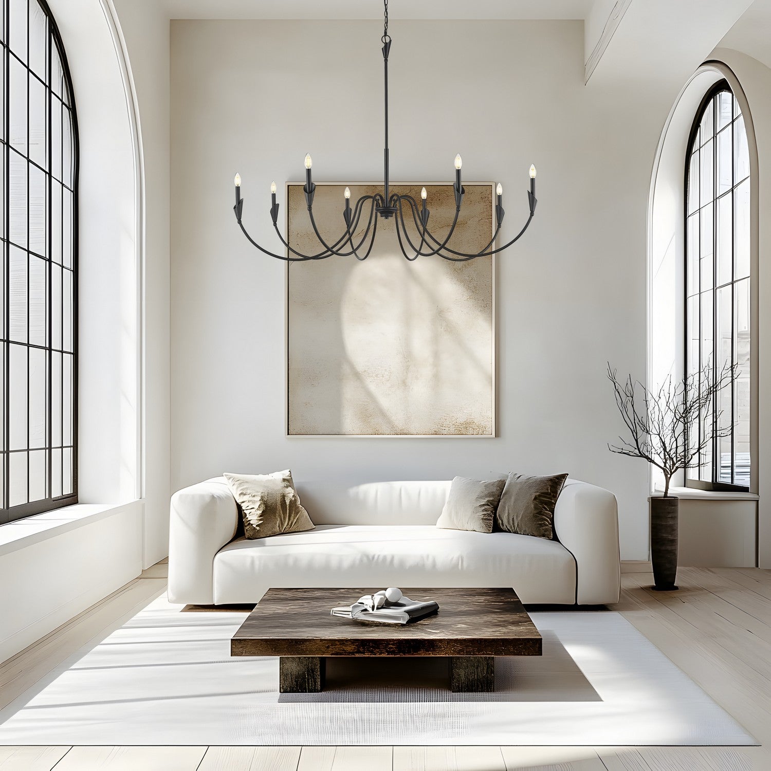 Z-Lite - 4014-65MB - Eight Light Chandelier - Claudelle - Matte Black