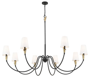 Z-Lite - 4014-65MB-MGLD - Eight Light Chandelier - Claudelle - Matte Black + Modern Gold
