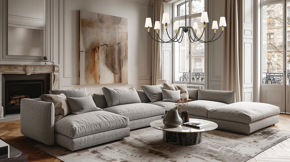 Z-Lite - 4014-65MB-MGLD - Eight Light Chandelier - Claudelle - Matte Black + Modern Gold