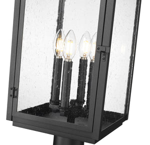 Z-Lite - 5019PHBR-5011P-BK - Four Light Outdoor Post Mount - Hartwell - Sand Black