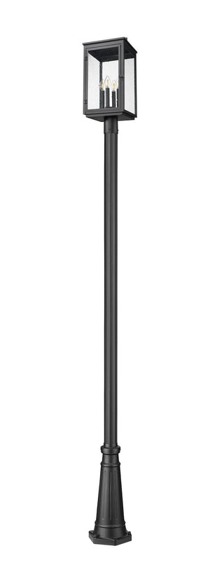 Z-Lite - 5019PHBR-5011P-BK - Four Light Outdoor Post Mount - Hartwell - Sand Black