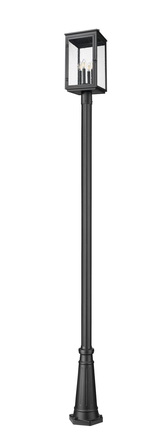 Z-Lite - 5019PHBR-5011P-BK - Four Light Outdoor Post Mount - Hartwell - Sand Black