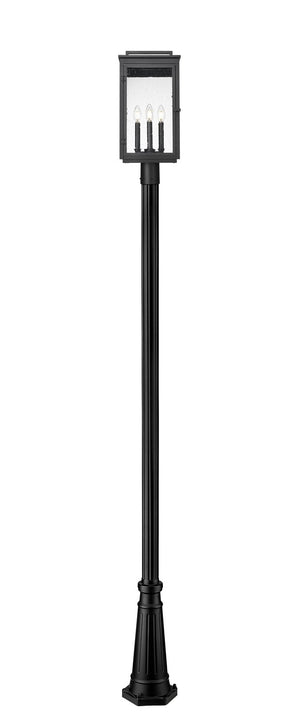 Z-Lite - 5019PHBR-519P-BK - Four Light Outdoor Post Mount - Hartwell - Sand Black