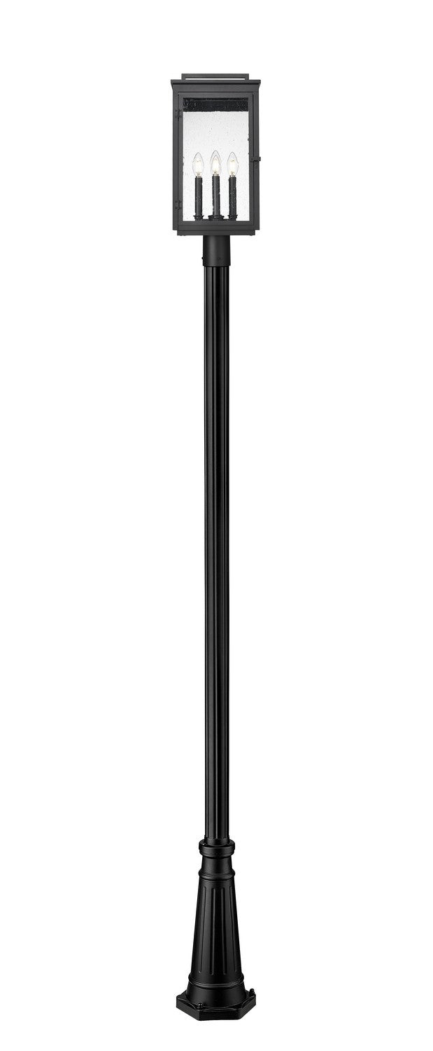 Z-Lite - 5019PHBR-519P-BK - Four Light Outdoor Post Mount - Hartwell - Sand Black