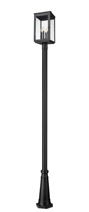 Z-Lite - 5019PHBR-519P-BK - Four Light Outdoor Post Mount - Hartwell - Sand Black