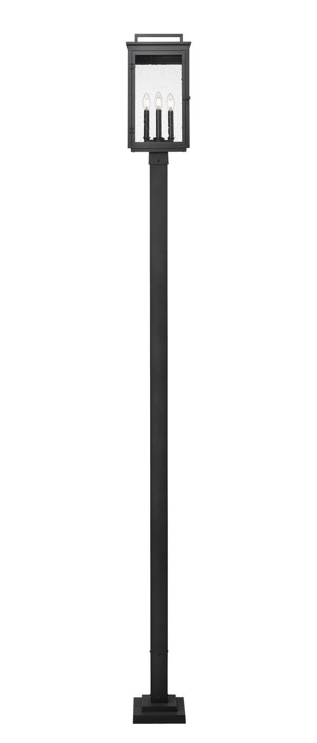 Z-Lite - 5019PHBS-536P-BK - Four Light Outdoor Post Mount - Hartwell - Sand Black