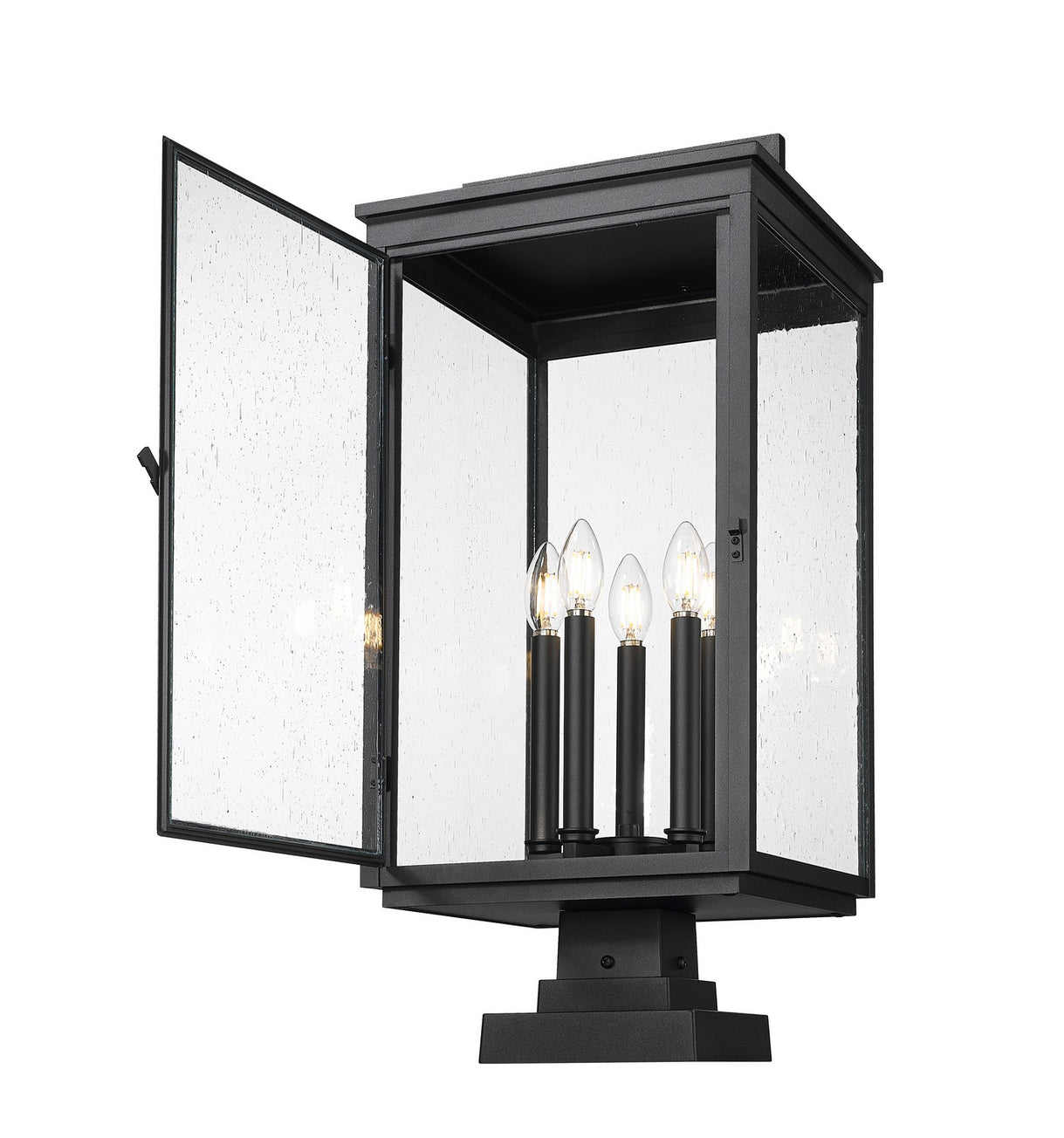 Z-Lite - 5019PHXLS-SQPM-BK - Five Light Outdoor Pier Mount - Hartwell - Sand Black
