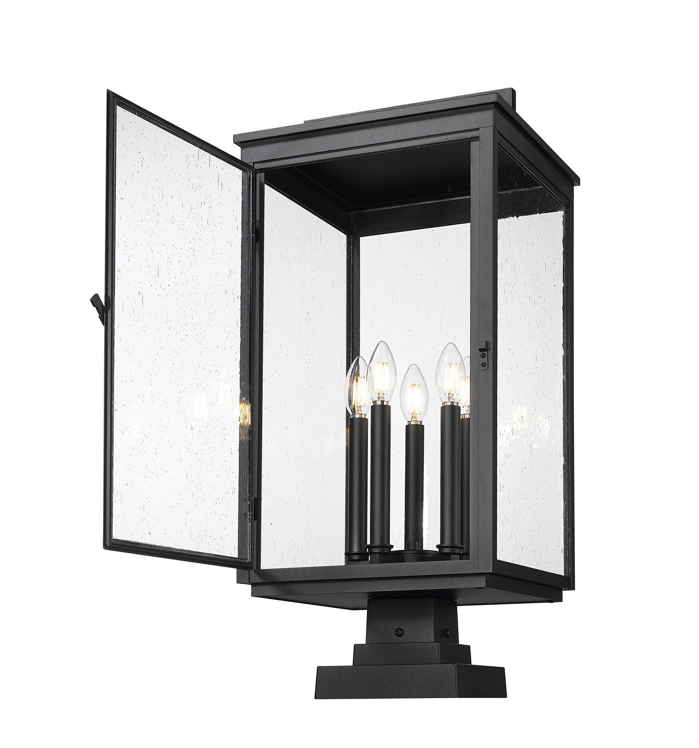 Z-Lite - 5019PHXLS-SQPM-BK - Five Light Outdoor Pier Mount - Hartwell - Sand Black