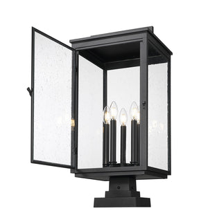 Z-Lite - 5019PHXLS-SQPM-BK - Five Light Outdoor Pier Mount - Hartwell - Sand Black