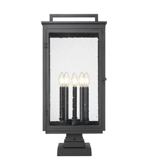 Z-Lite - 5019PHXLS-SQPM-BK - Five Light Outdoor Pier Mount - Hartwell - Sand Black