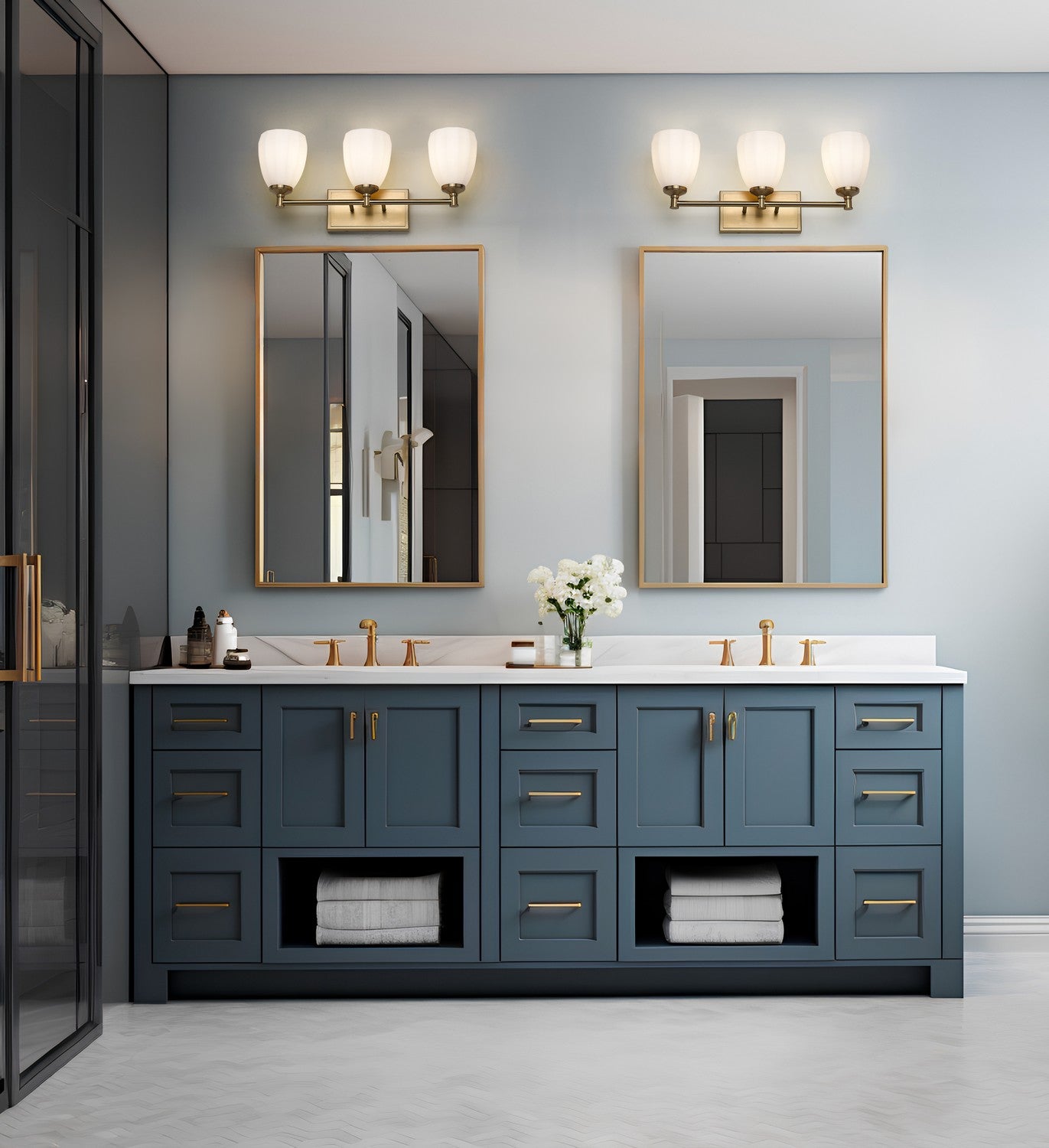 Z-Lite - 7004-3V-MGLD - Three Light Vanity - Oren - Modern Gold