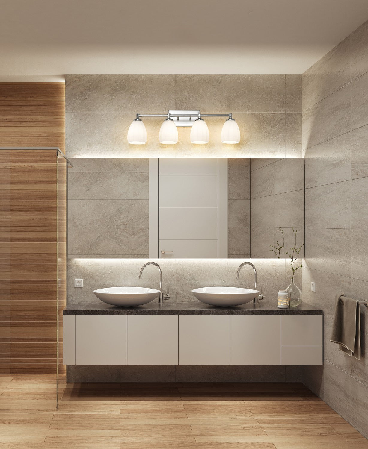 Z-Lite - 7004-4V-BN - Four Light Vanity - Oren - Brushed Nickel