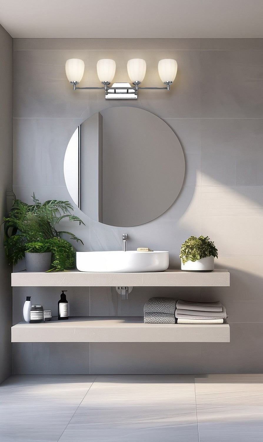 Z-Lite - 7004-4V-CH - Four Light Vanity - Oren - Chrome