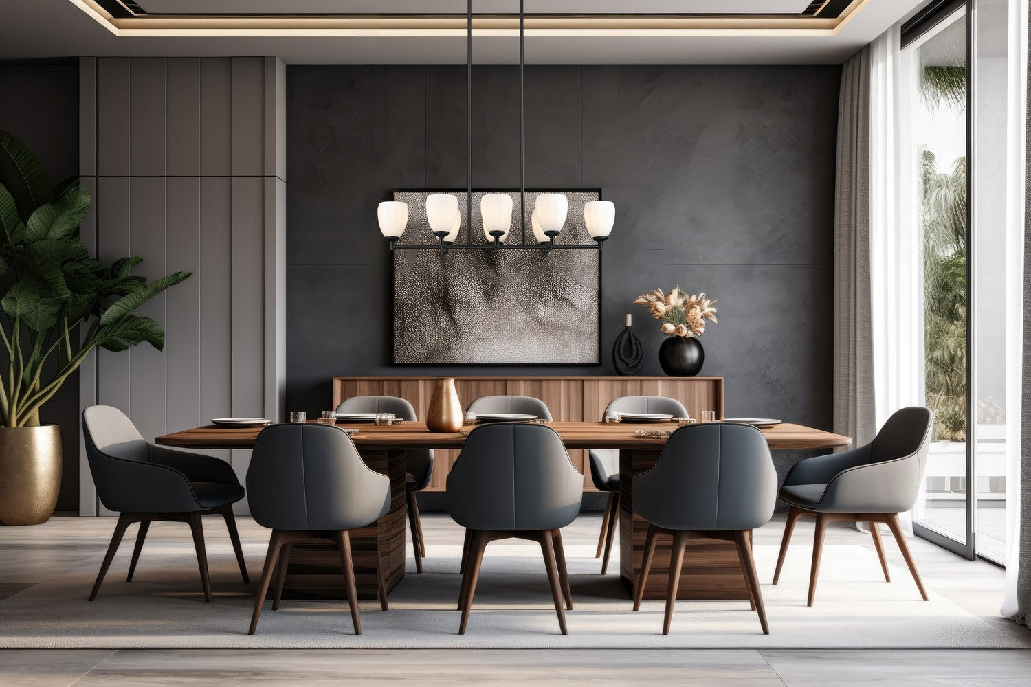 Z-Lite - 7004-8L-MB - Eight Light Linear Chandelier - Oren - Matte Black