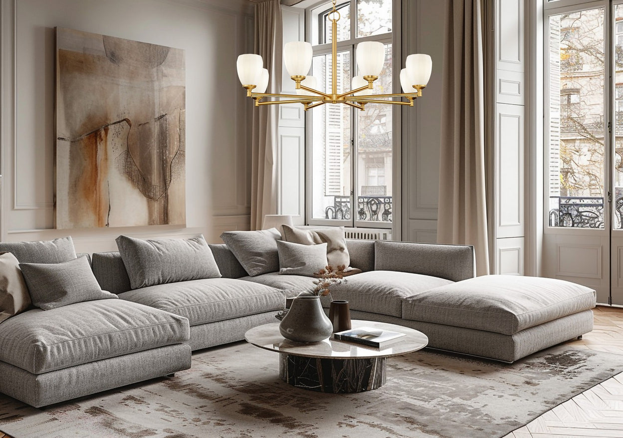 Z-Lite - 7004-8MGLD - Eight Light Chandelier - Oren - Modern Gold