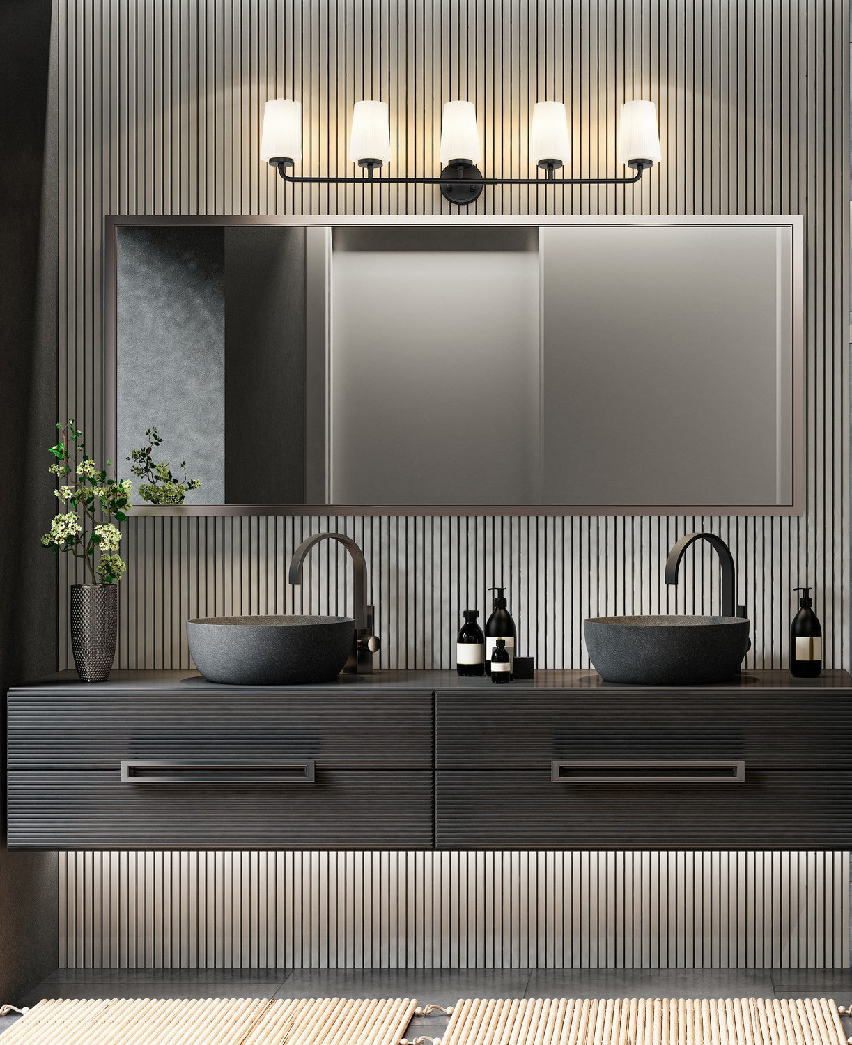 Z-Lite - 7005-5V-MB - Five Light Vanity - Montford - Matte Black