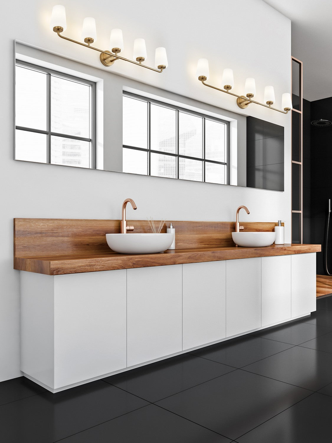 Z-Lite - 7005-5V-MGLD - Five Light Vanity - Montford - Modern Gold