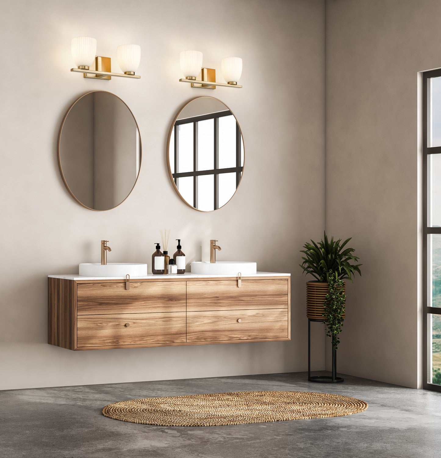 Z-Lite - 7518-2V-MGLD - Two Light Vanity - Naya - Modern Gold