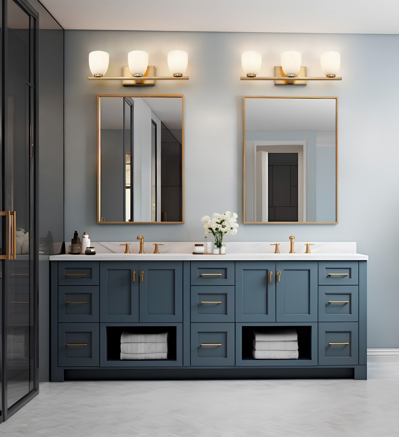 Z-Lite - 7518-3V-MGLD - Three Light Vanity - Naya - Modern Gold