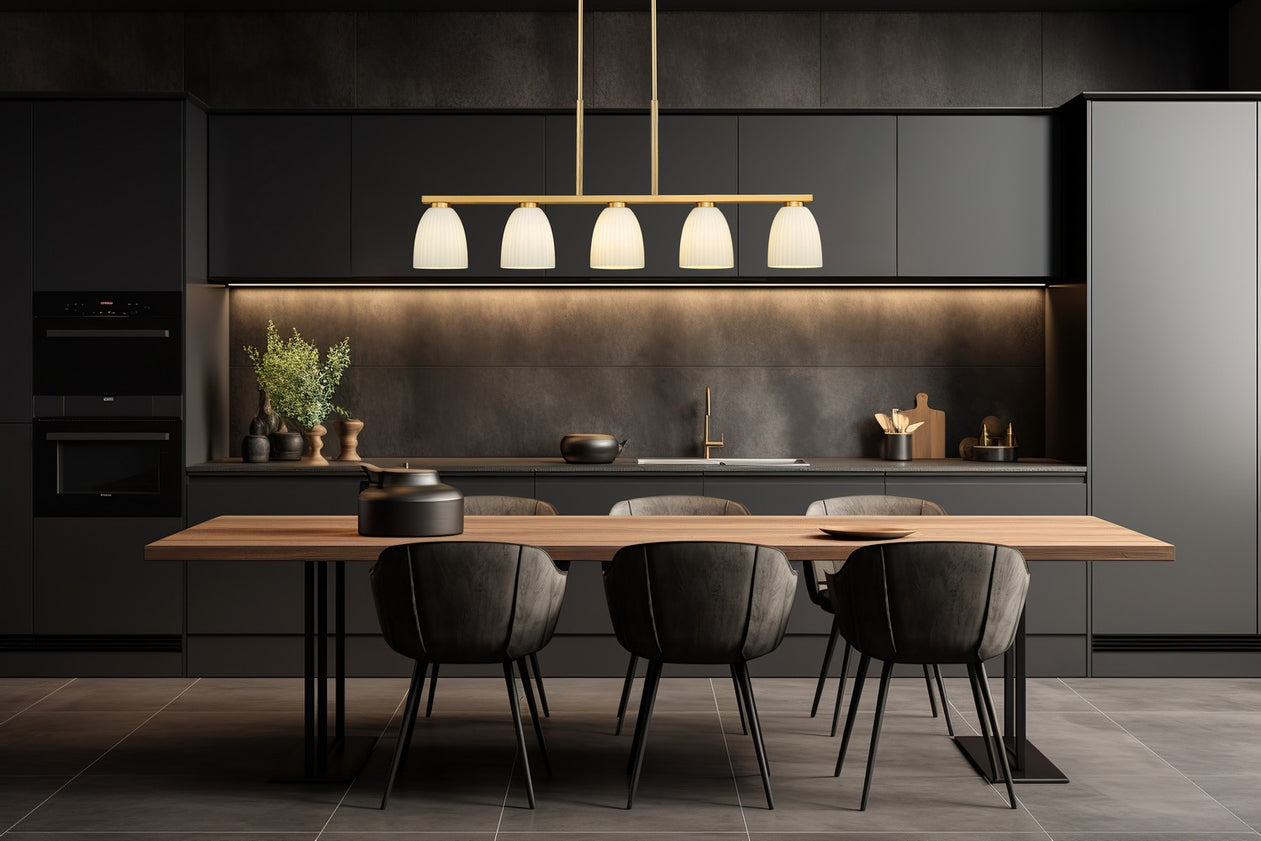 Z-Lite - 7518-5L-MGLD - Five Light Linear Chandelier - Naya - Modern Gold