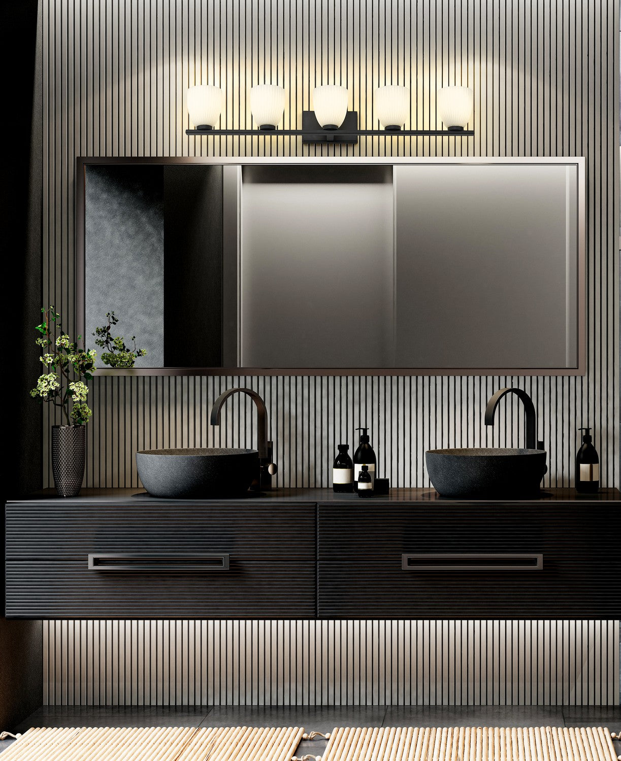 Z-Lite - 7518-5V-MB - Five Light Vanity - Naya - Matte Black