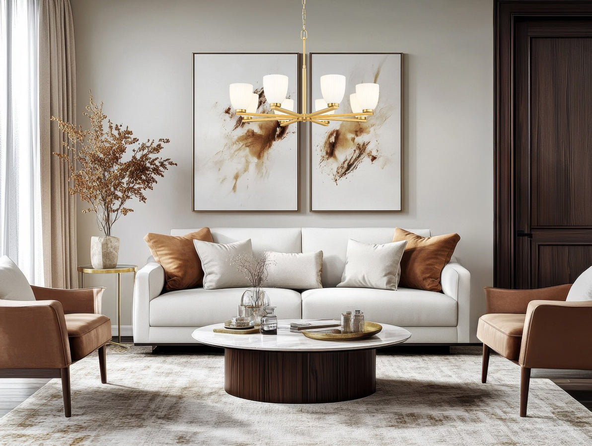 Z-Lite - 7518-8MGLD - Eight Light Chandelier - Naya - Modern Gold