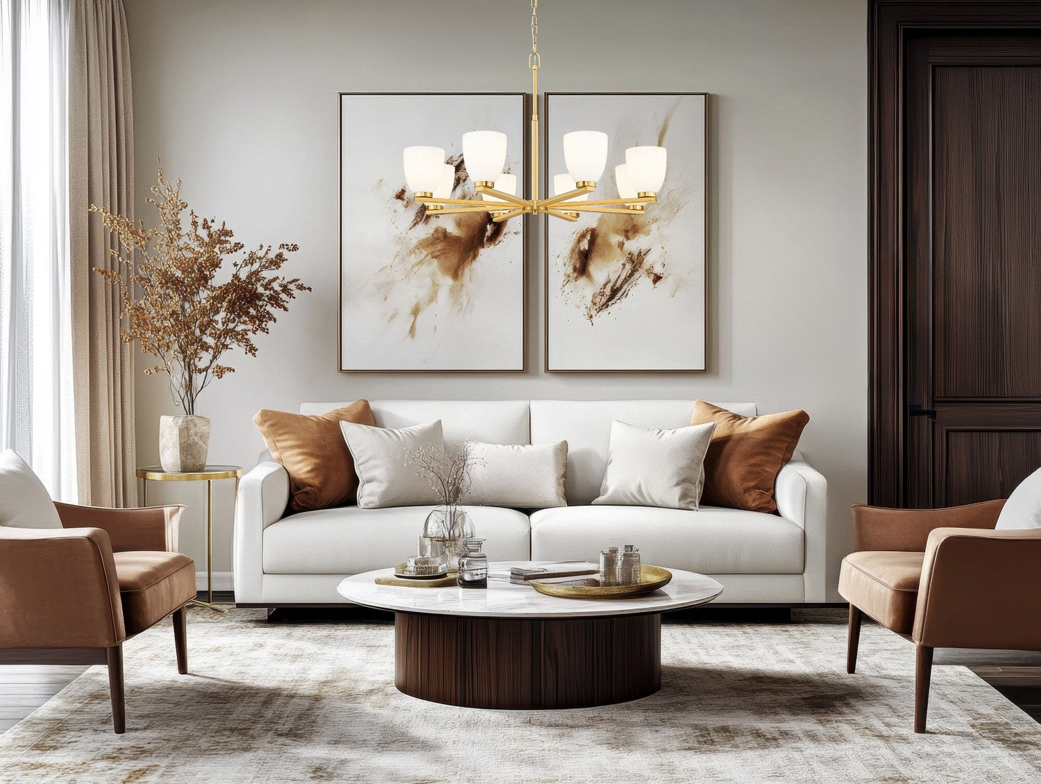 Z-Lite - 7518-8MGLD - Eight Light Chandelier - Naya - Modern Gold