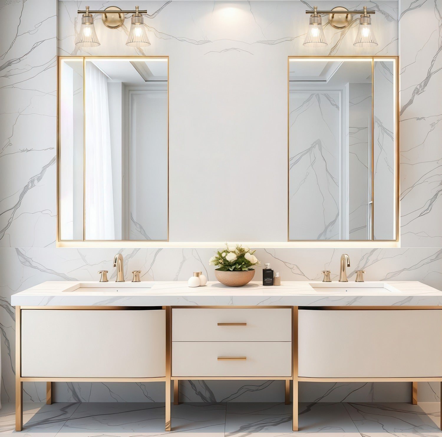 Z-Lite - 7519-2V-MGLD - Two Light Vanity - Belle - Modern Gold