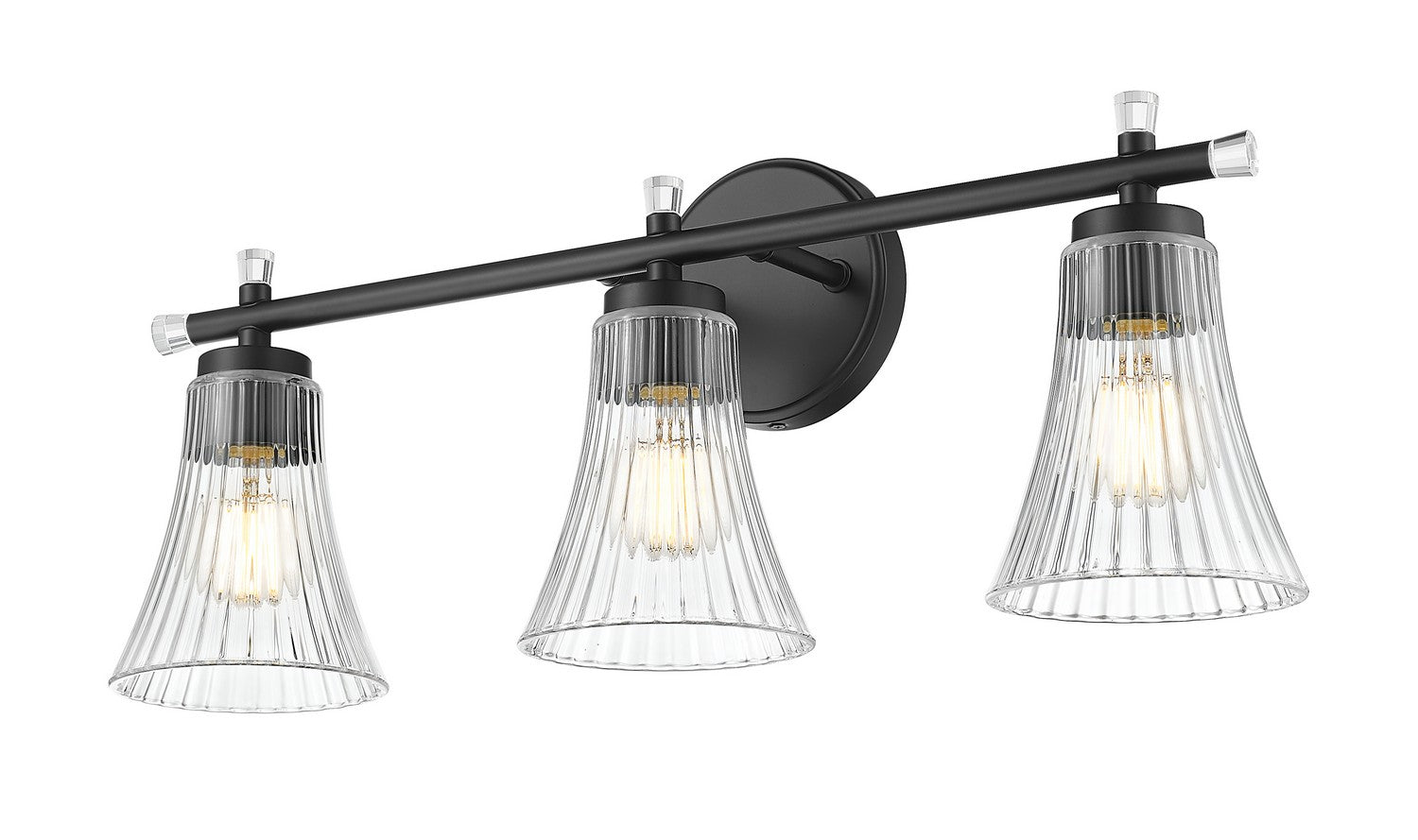 Z-Lite - 7519-3V-MB - Three Light Vanity - Belle - Matte Black