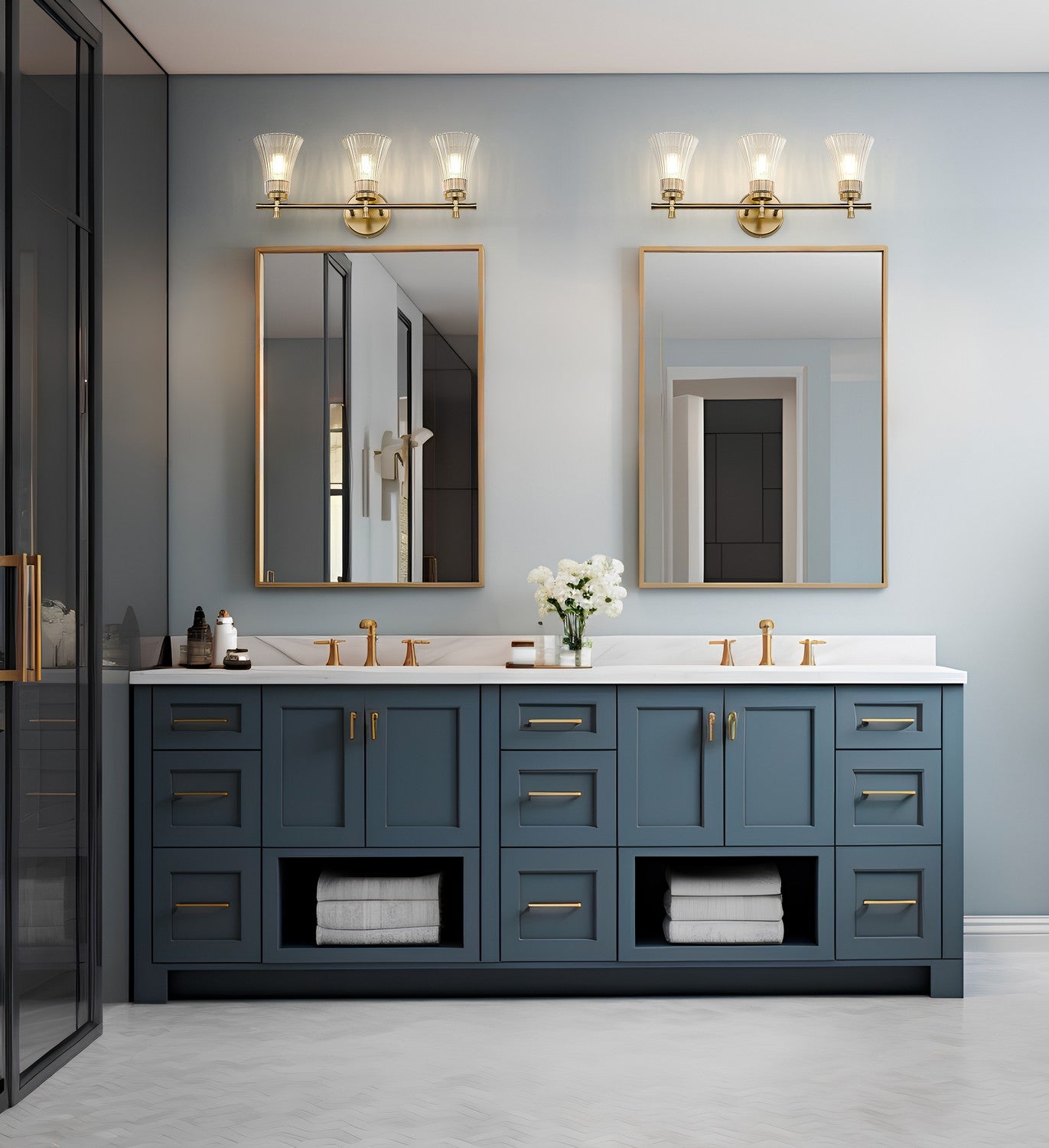 Z-Lite - 7519-3V-MGLD - Three Light Vanity - Belle - Modern Gold