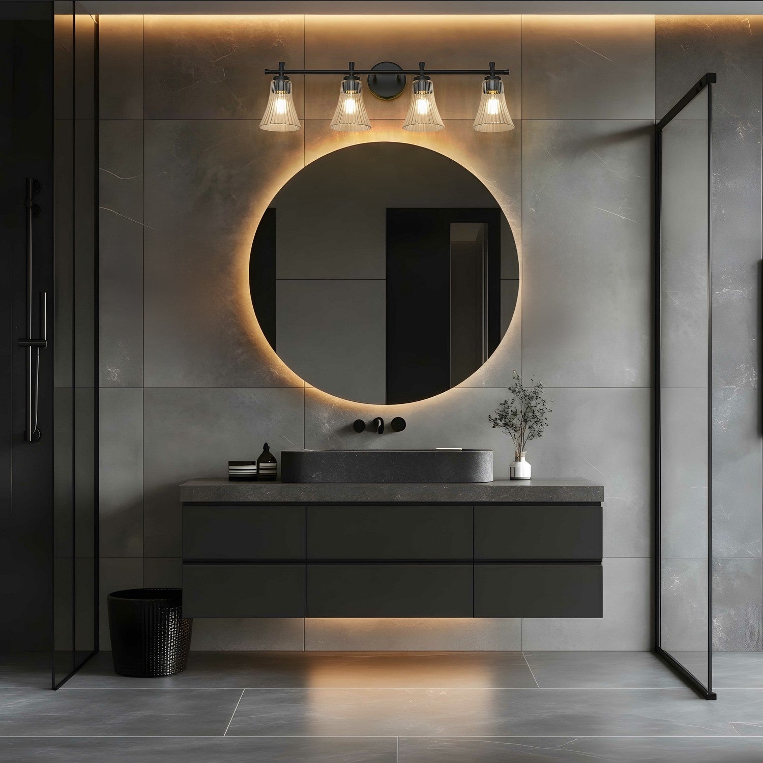 Z-Lite - 7519-4V-MB - Four Light Vanity - Belle - Matte Black