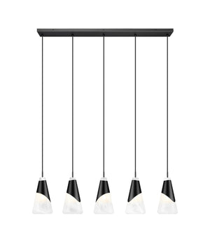 Z-Lite - 828P6-5L-MB - Five Light Linear Chandelier - Aimie - Matte Black