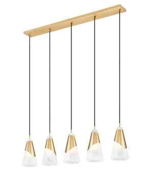 Z-Lite - 828P6-5L-MGLD - Five Light Linear Chandelier - Aimie - Modern Gold