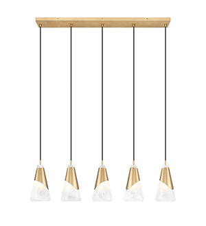 Z-Lite - 828P6-5L-MGLD - Five Light Linear Chandelier - Aimie - Modern Gold
