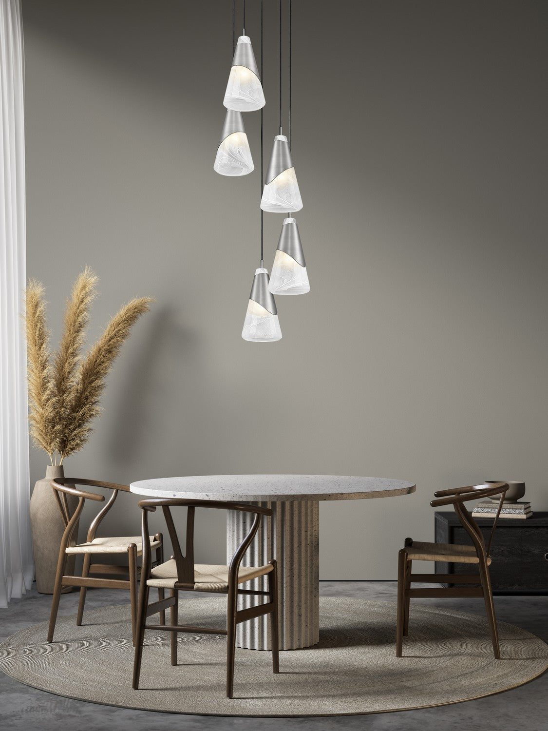 Z-Lite - 828P6-5R-BN - Five Light Chandelier - Aimie - Brushed Nickel