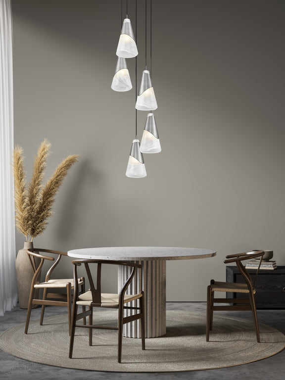 Z-Lite - 828P6-5R-BN - Five Light Chandelier - Aimie - Brushed Nickel
