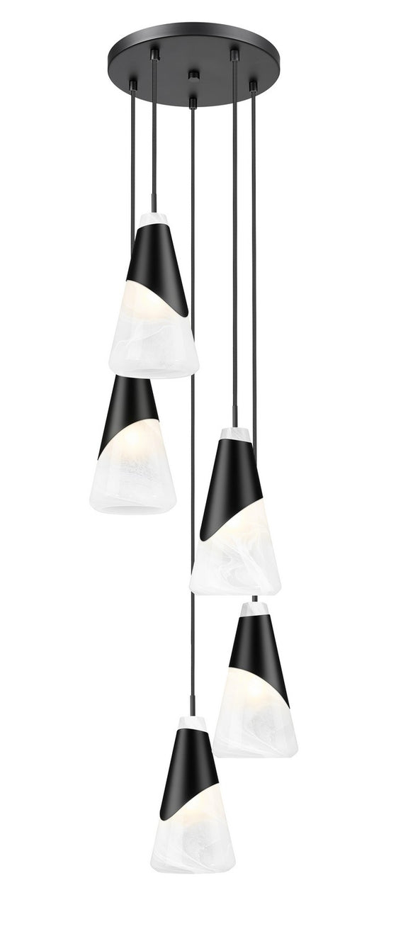 Z-Lite - 828P6-5R-MB - Five Light Chandelier - Aimie - Matte Black