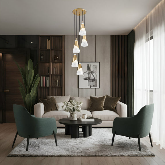 Z-Lite - 828P6-5R-MGLD - Five Light Chandelier - Aimie - Modern Gold