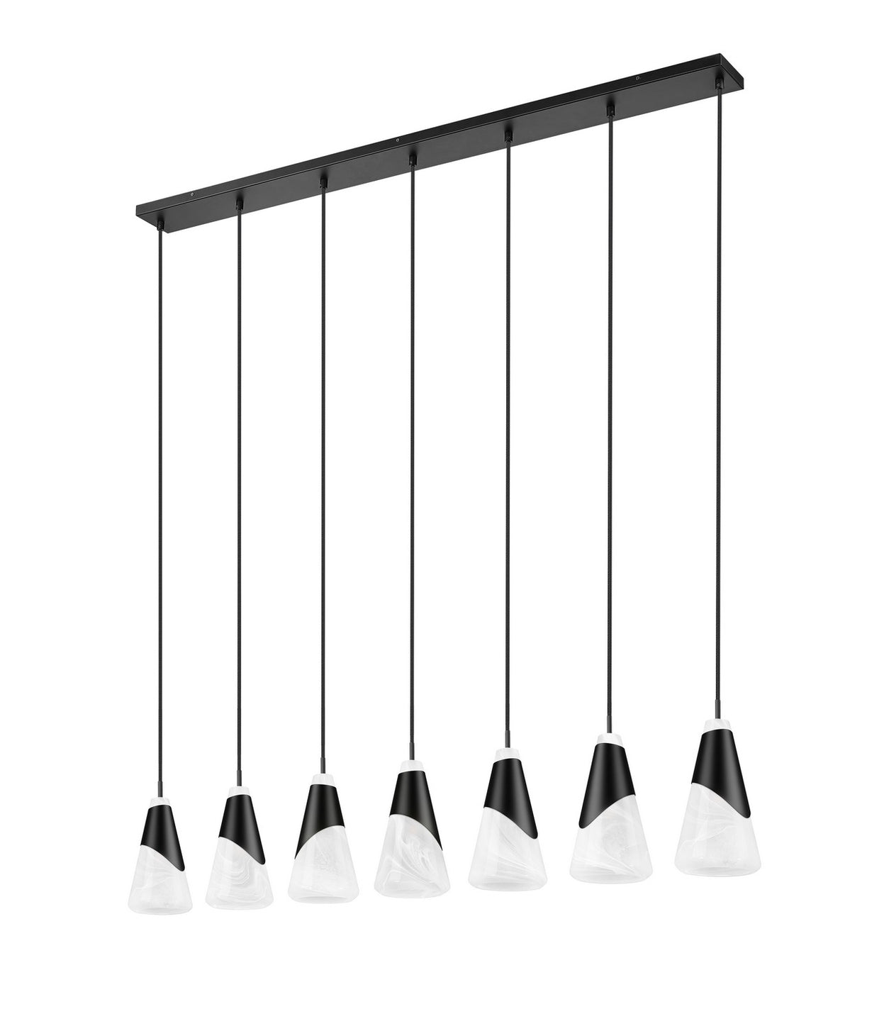 Z-Lite - 828P6-7L-MB - Seven Light Linear Chandelier - Aimie - Matte Black