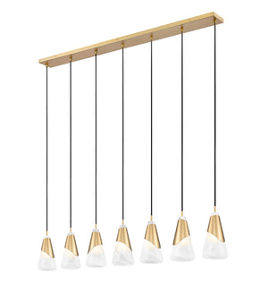 Z-Lite - 828P6-7L-MGLD - Seven Light Linear Chandelier - Aimie - Modern Gold