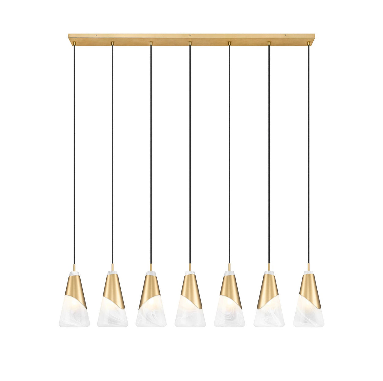 Z-Lite - 828P6-7L-MGLD - Seven Light Linear Chandelier - Aimie - Modern Gold