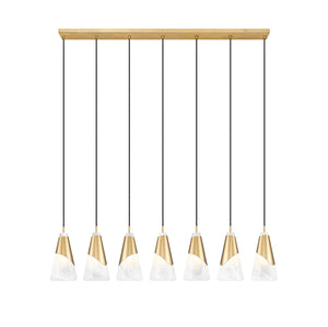 Z-Lite - 828P6-7L-MGLD - Seven Light Linear Chandelier - Aimie - Modern Gold