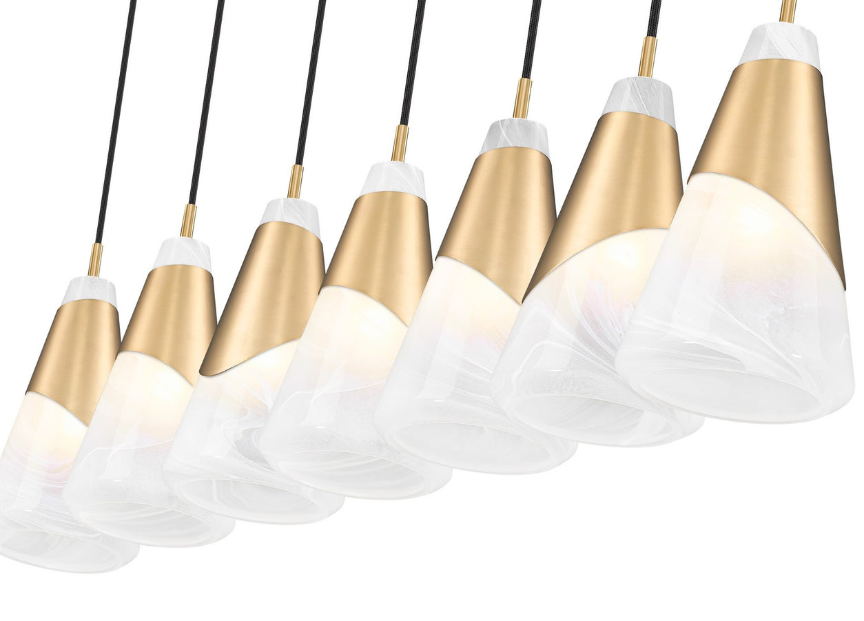 Z-Lite - 828P6-7L-MGLD - Seven Light Linear Chandelier - Aimie - Modern Gold