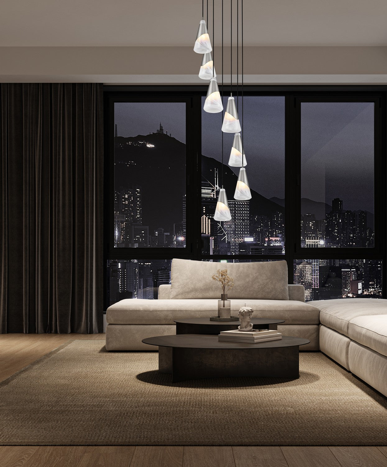 Z-Lite - 828P6-7R-BN - Seven Light Chandelier - Aimie - Brushed Nickel